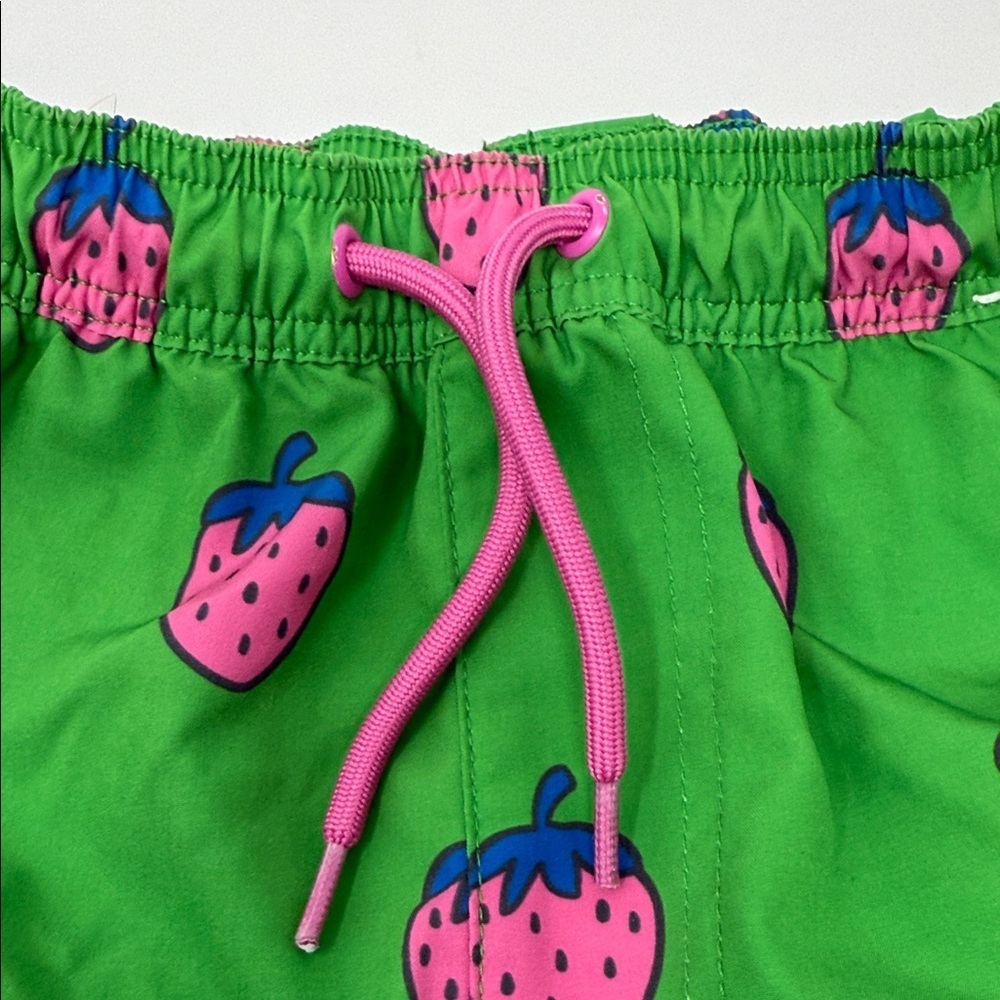Surf Child Kid’s Green Strawberry Print Swim Trunks /Shorts size 10 - Picture 2 of 6
